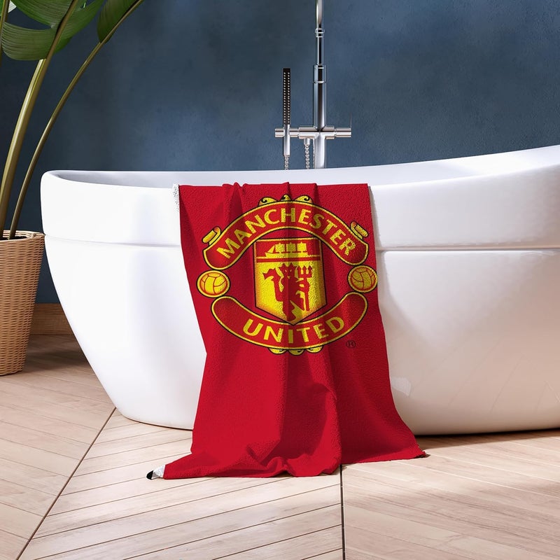 Character World Manchester United FC Official Towel | Super Soft Feel, Badge Soccer Club Design | Perfect The Home, Bath, Beach & Swimming Pool | One Size 30 x 60 Inches - Image 2
